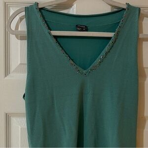 Muse Teal V-Neck Tank Top